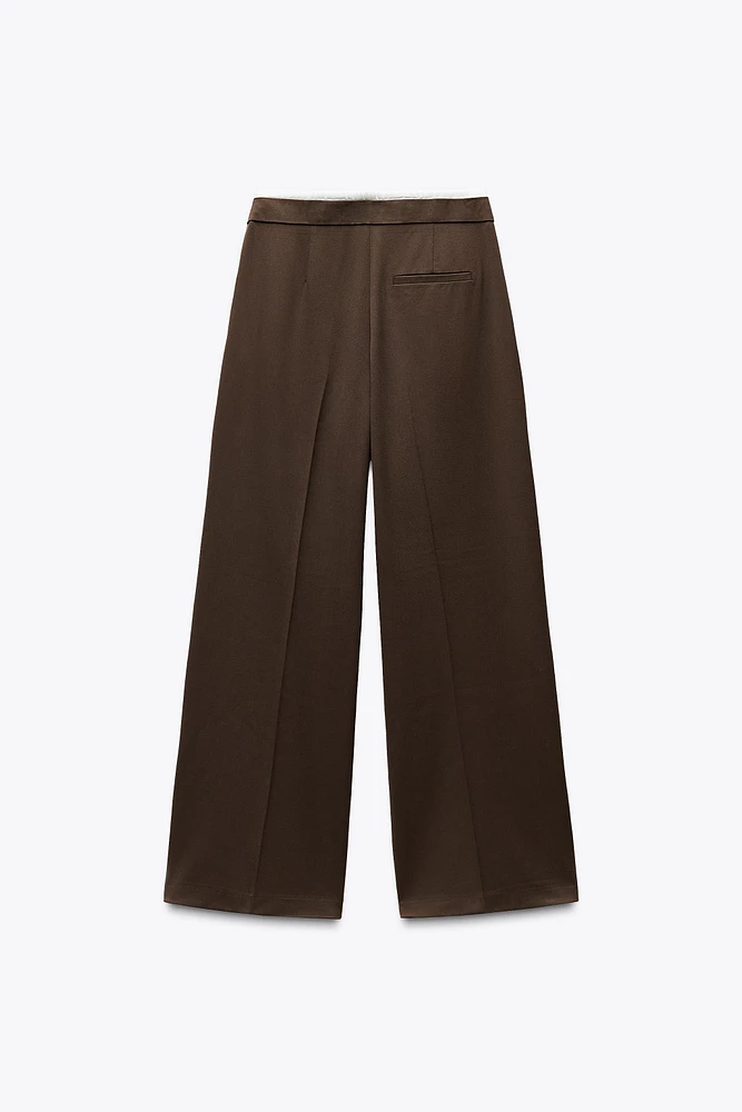 DOUBLE WAIST WIDE LEG PANTS