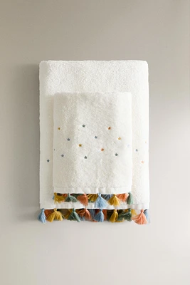 SERVIETTE DE BAIN ENFANT POMPONS