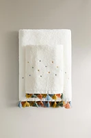 SERVIETTE DE BAIN ENFANT POMPONS