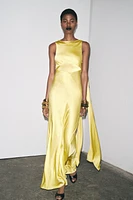 ROBE SATINÉE FOULARD DOS