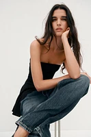 TEXTURED BANDEAU TOP