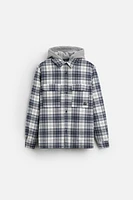 CONTRASTING HOODED OVERSHIRT