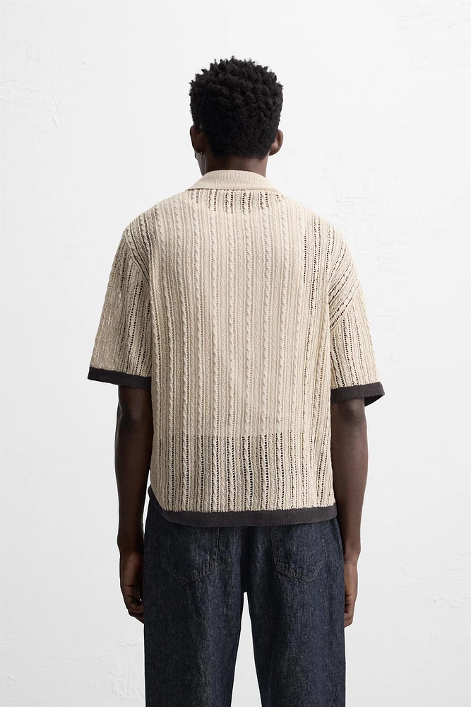 KNIT LACE SHIRT