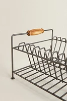 IRON AND ACACIA WOOD DISH RACK