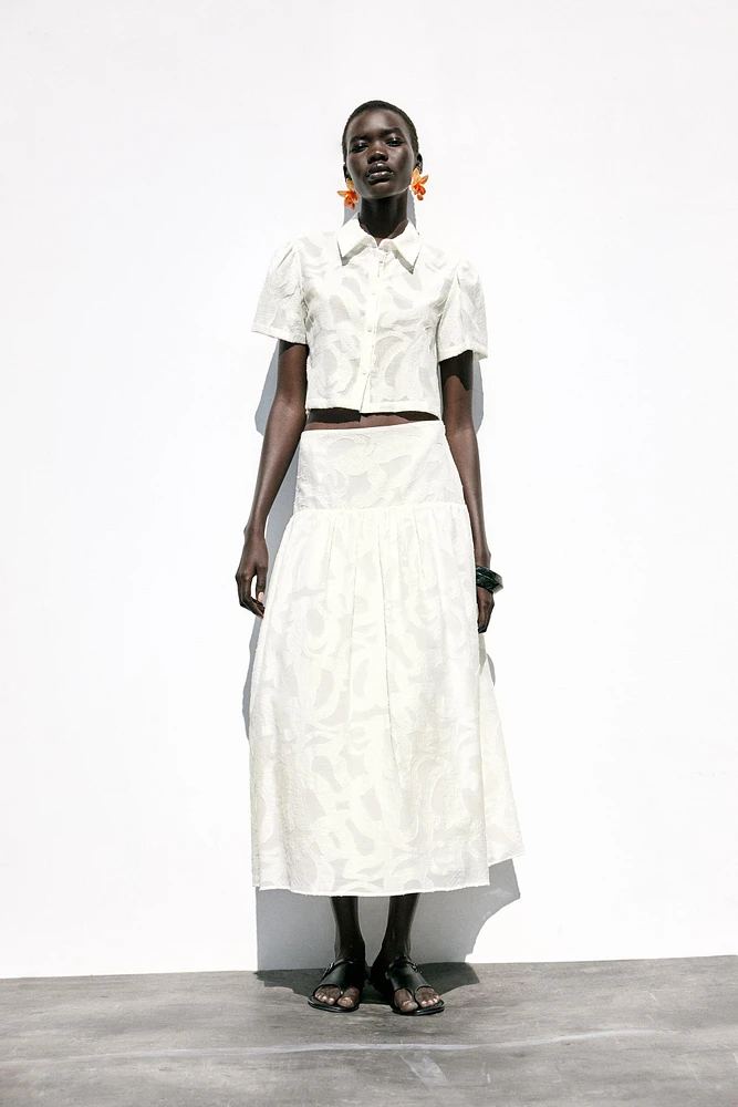 CHEMISE COURTE TEXTURÉE