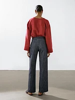 Cotton blend denim trousers