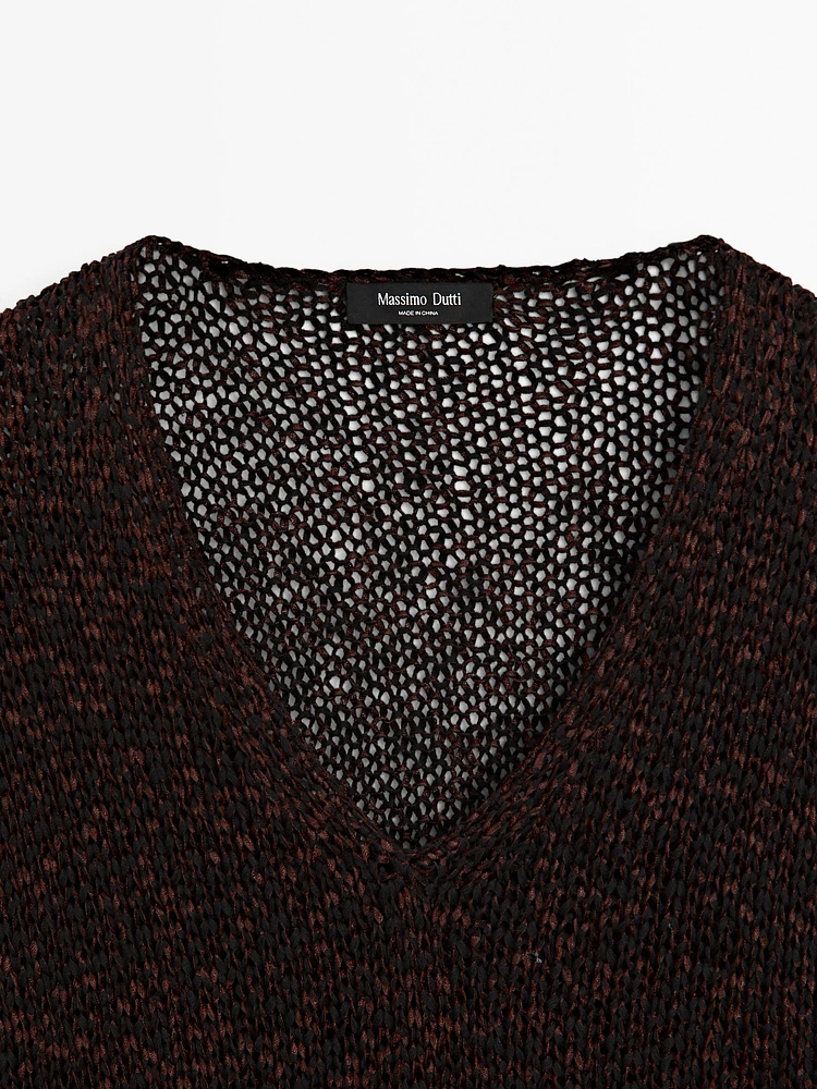 Pull coton en maille moulinée
