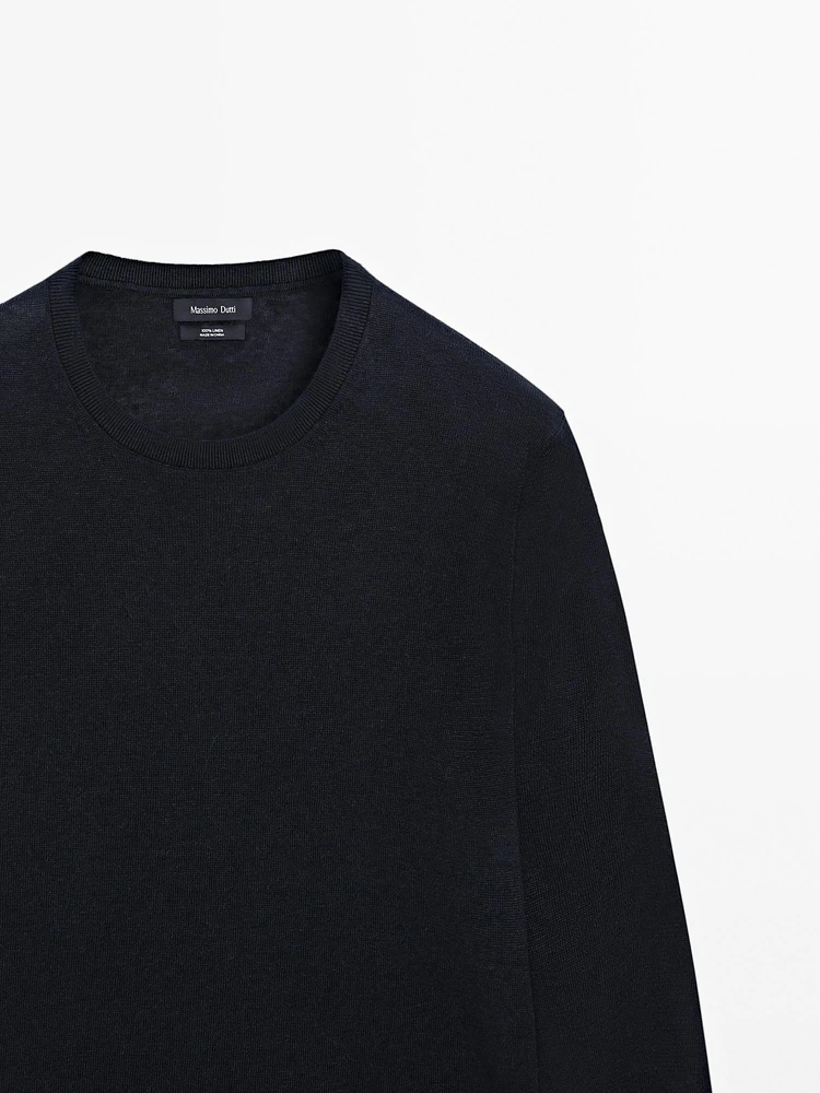 Lightweight 100% linen knit sweater