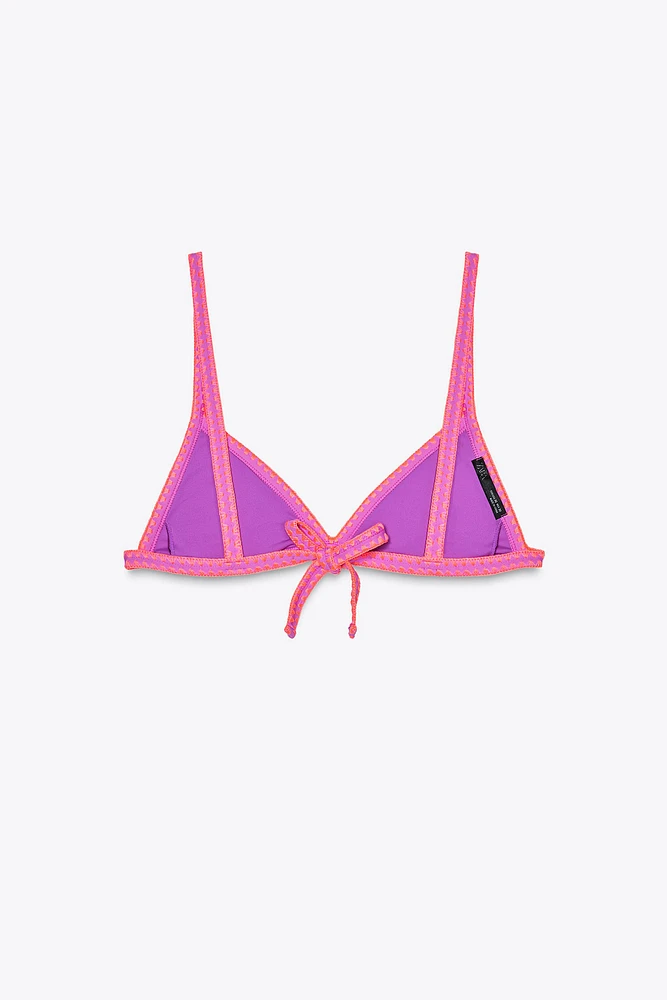 HAUT DE BIKINI TRIANGLE AVEC CONTRASTE