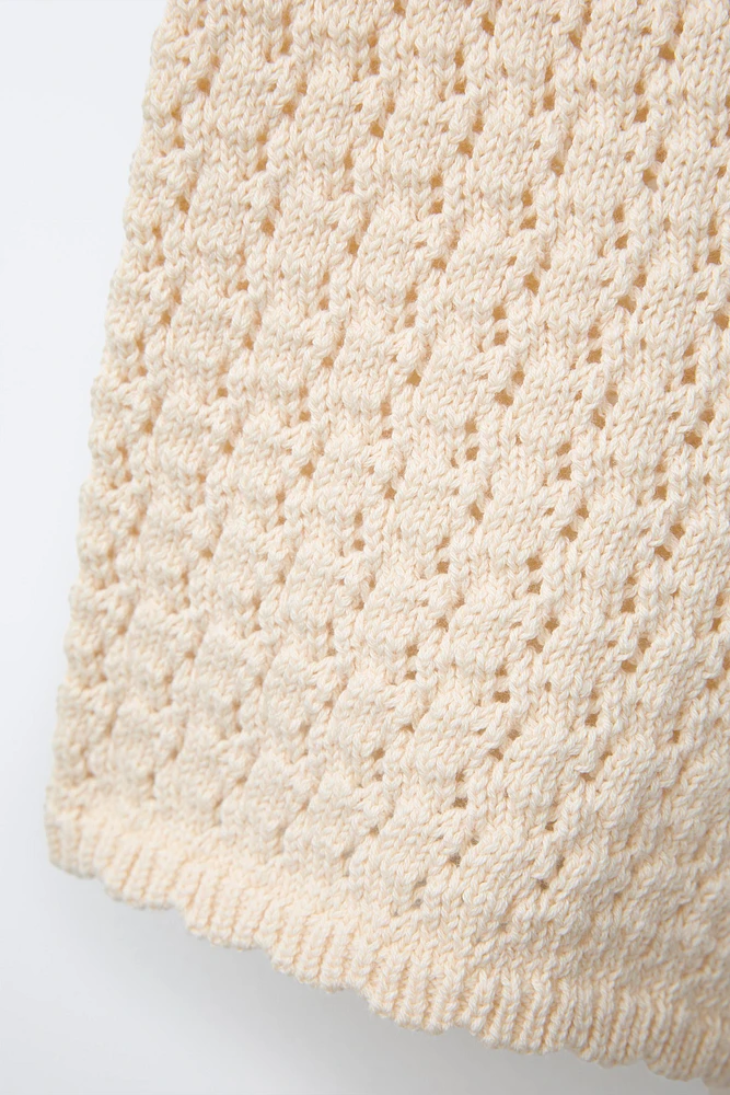 BEADED KNIT SHORTS