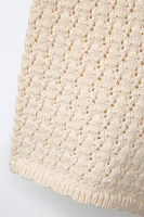 BEADED KNIT SHORTS