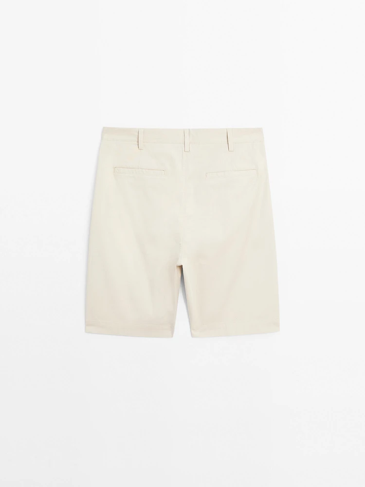 Cotton blend Bermuda shorts