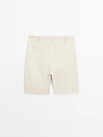 Cotton blend Bermuda shorts