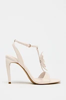 SANDALES À TALONS EFFET VERNI FLEUR