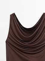 Top fluide à col drap