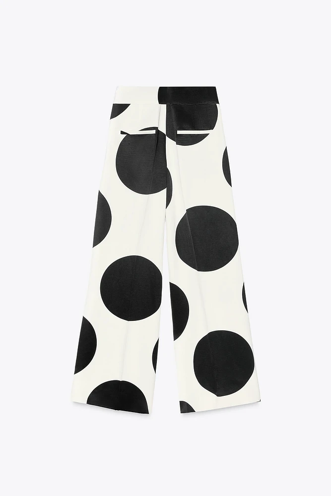 ZW COLLECTION POLKA DOT WIDE-LEG PANTS