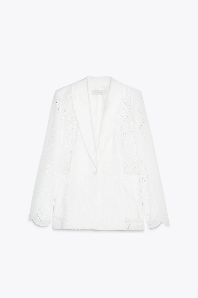 PERFORATED EMBROIDERY BLAZER