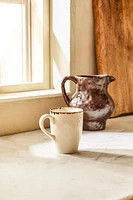 PORCELAIN MUG WITH ANTIQUE FINISH RIM
