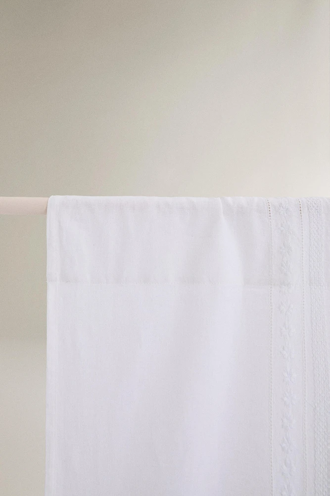 COTTON LINEN CURTAIN WITH EMBROIDERY