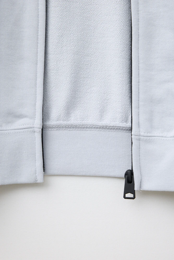 TEXT DETAIL ZIPPERED SWEATSHIRT