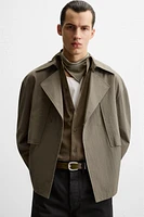 SHORT TECHNICAL FABRIC TRENCH COAT