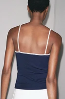 CONTRAST PIPING T-SHIRT