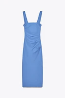 RUCHED MIDI DRESS