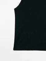 Cotton blend halter-neck top