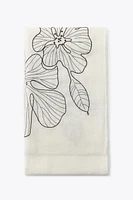 FOULARD EN COTON BRODÉ DE FLEURS
