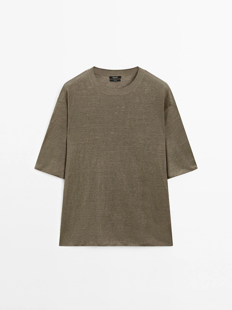 Pull manches courtes oversize lin