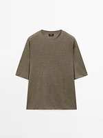 Pull manches courtes oversize lin