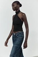 POLYAMIDE HALTER TOP