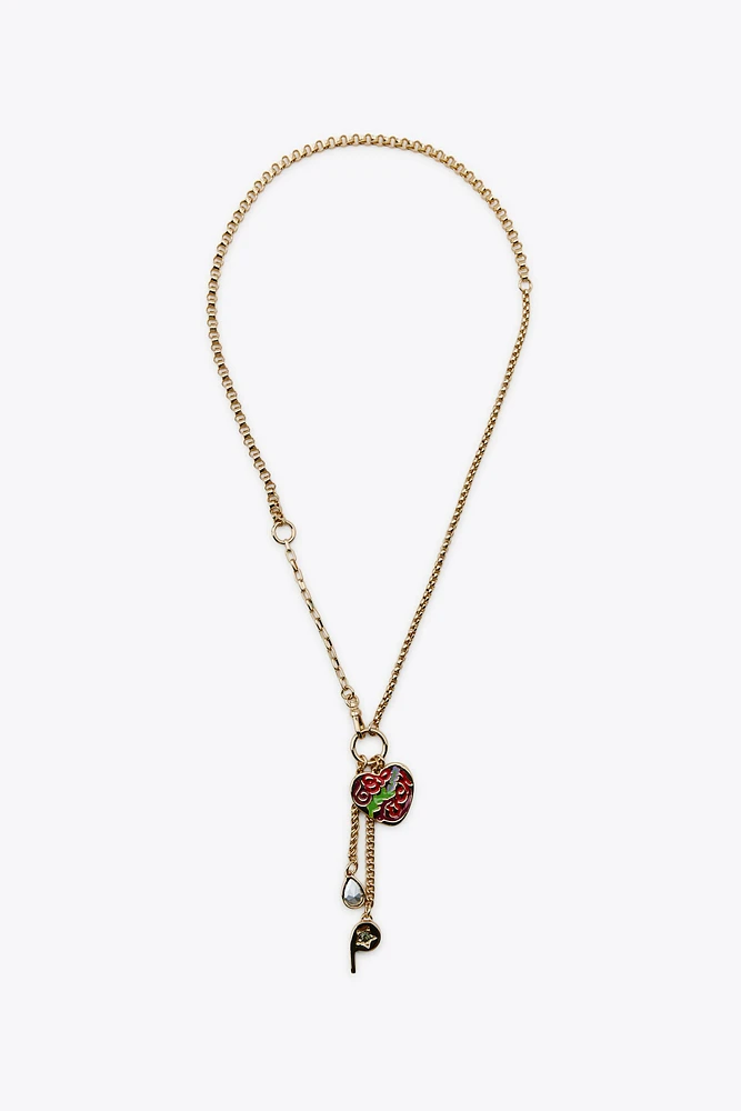 2-PACK OF ENAMELED SKULL NECKLACES