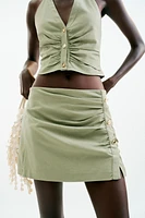 JUPE-CULOTTE À PLIS EN LIN