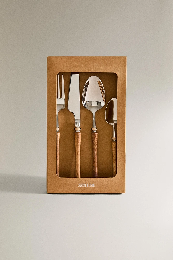 ENSEMBLE COUVERTS 4 PIÈCES BOIS