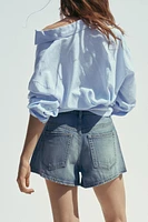 TRF PLEATED DENIM SHORTS