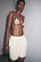EMBOSSED BEADED TRIANGLE BRA