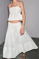 ZW COLLECTION EMBROIDERED GODET TOP