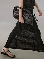 Jupe midi en maille ajourée