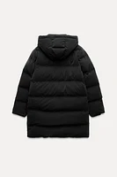 WINDPROOF HOODED PUFFER ANORAK