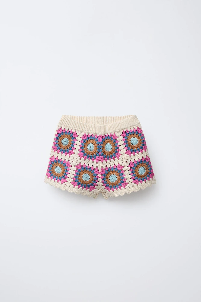 CROCHET KNIT SHORTS