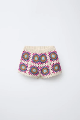 CROCHET KNIT SHORTS