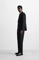 HERRINGBONE LINEN COTTON SUIT PANTS