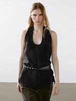 Open back halter top