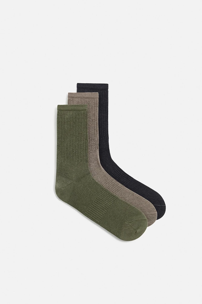 LOT DE 3 PAIRES CHAUSSETTES CÔTELÉES