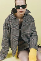 CHECKED WOOL BLEND BOMBER JACKET ZW COLLECTION