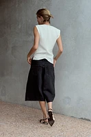 PLEATED CREPE TOP