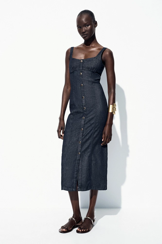 Z1975 STRAPPY DENIM MIDI DRESS