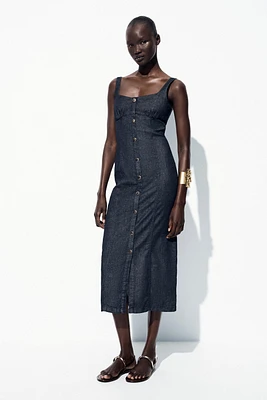 Z1975 STRAPPY DENIM MIDI DRESS