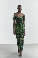 PRINTED TULLE DRESS